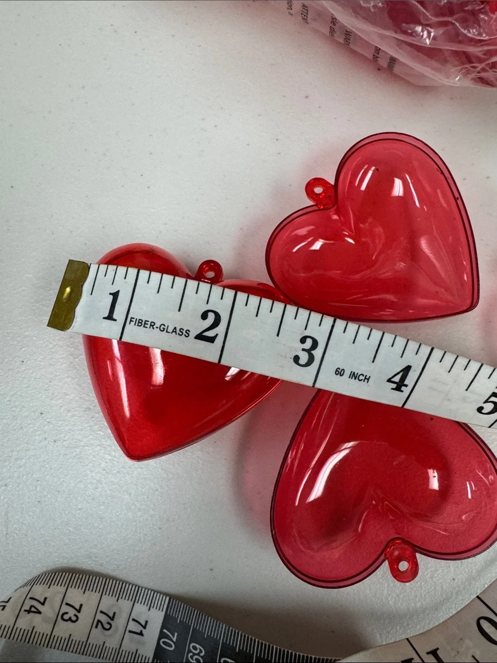 Red Heart Shaped Fillable Plastic Treat Containers large bag all new hole in top